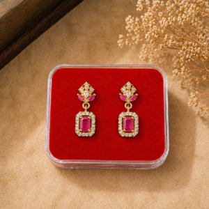 Ruby Radiance Drop Earrings