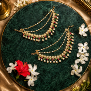 Ira Pearl Drape Ear Chain