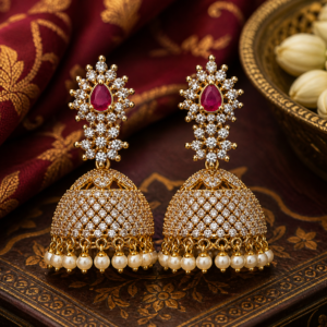 Ruby Sparkle Jhumka