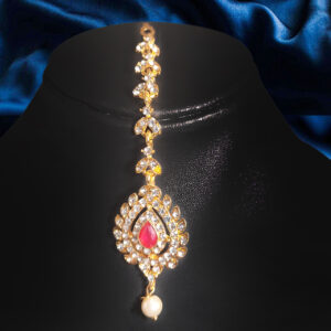 Crimson Leaf Maang Tikka