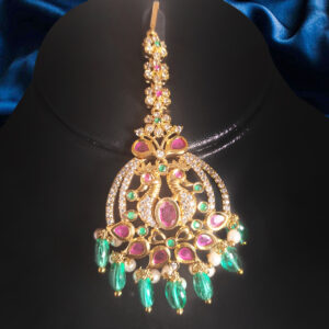 Emerald Peacock Maang Tikka