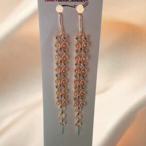 Emerald Scroll Ear Chain