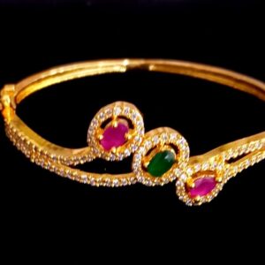Gold Plated Bracelet with Three Stone Design