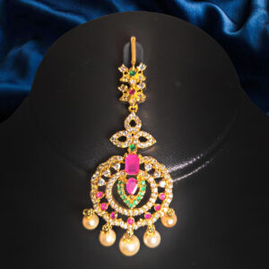 Regal Pink Stone Maang Tikka350