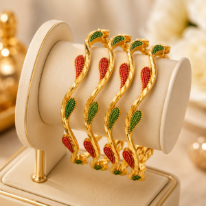 Elegant Twisted Floral Fashion Bangles