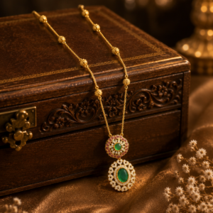 Emerald Blossom Pendant Necklace