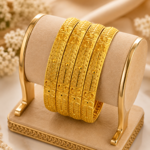 Classic Regal Texture Gold-Tone Bangles