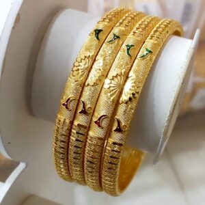 Peacock Motif Gold-Tone Fashion Bangles