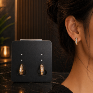 Classic Gold Crystal Hoop Earrings