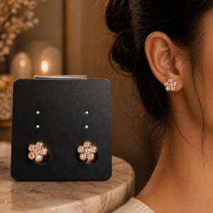 Elegant Floral Crystal Stud Earrings