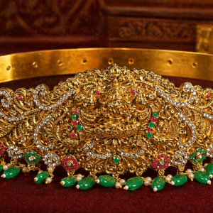 Temple Lakshmi Green Bead Antique Hipbelt Kamarband