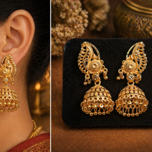Traditional Gold Jhumka Earrings