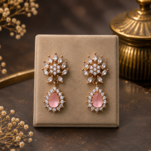 Blossom Pink Crystal Drop Earrings