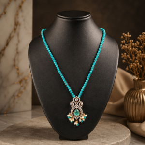 Designer Turquoise Beads Chain Locket Set