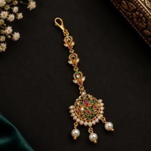 Royal Multicolor Floral Pearl Maangtikka
