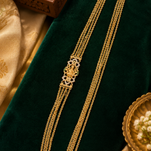 Floral Filigree Green Stone Multi-Layer Chandraharm