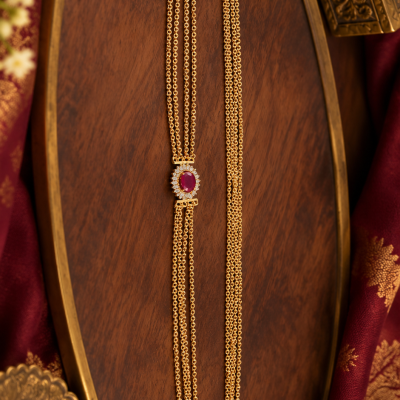 Ruby-Centered Gold Kamarband Still Life_399